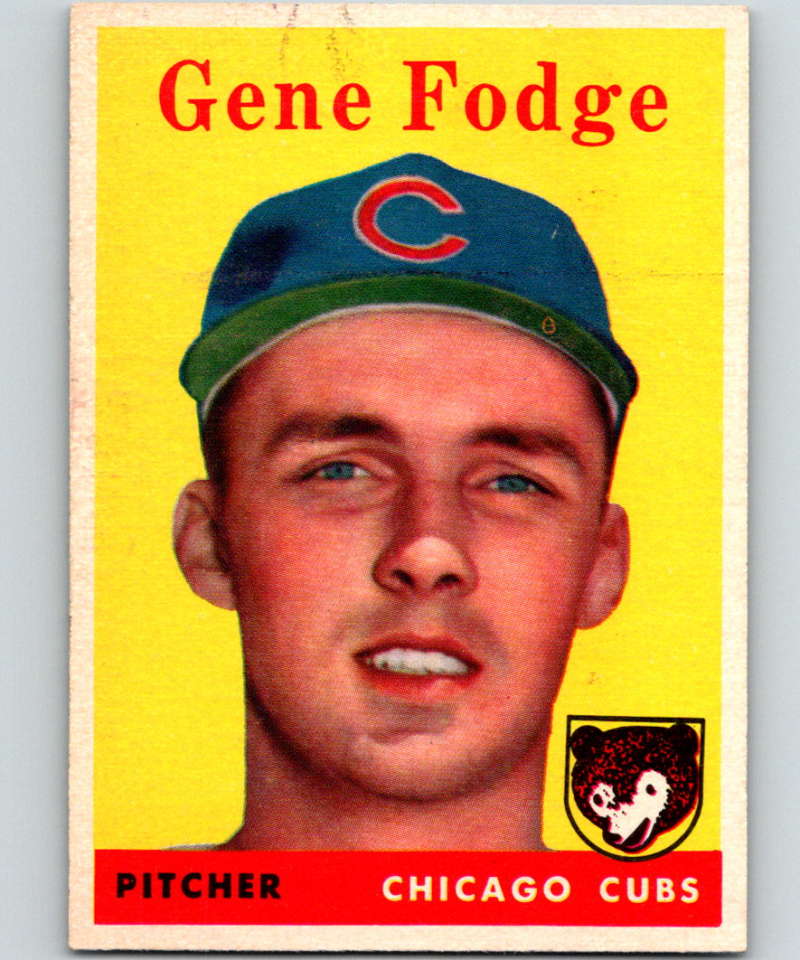 1958 Topps #449 Gene Fodge RC Rookie Cubs Baseball 4008 Image 1