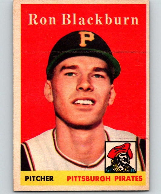 1958 Topps #459 Ron Blackburn RC Rookie Pirates Baseball 4014 Image 1