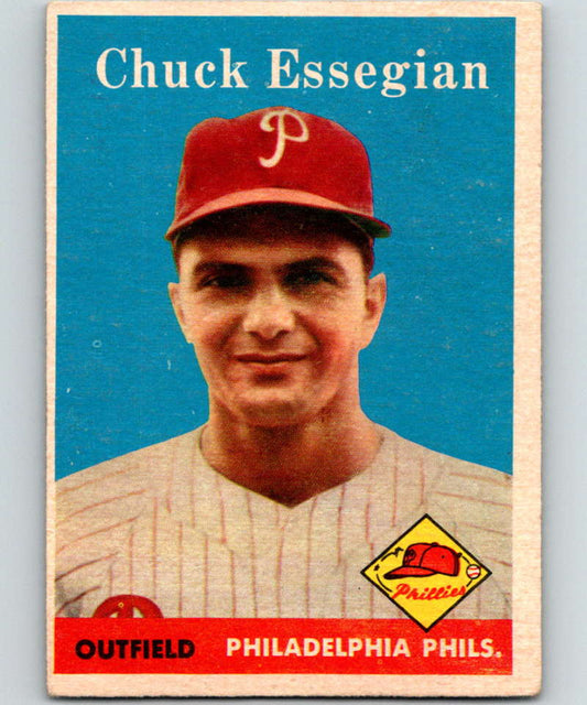 1958 Topps #460 Chuck Essegian RC Rookie Phillies Baseball 4015