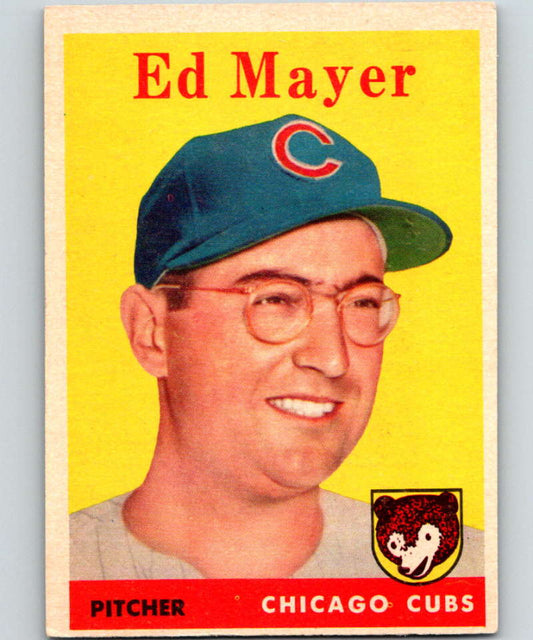 1958 Topps #461 Ed Mayer RC Rookie Cubs Baseball 4016 Image 1