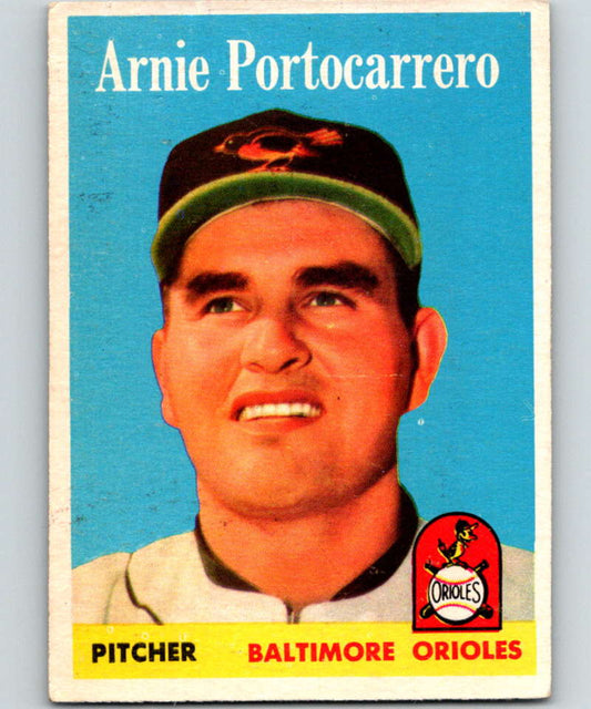 1958 Topps #465 Arnie Portocarrero Orioles Baseball 4018 Image 1