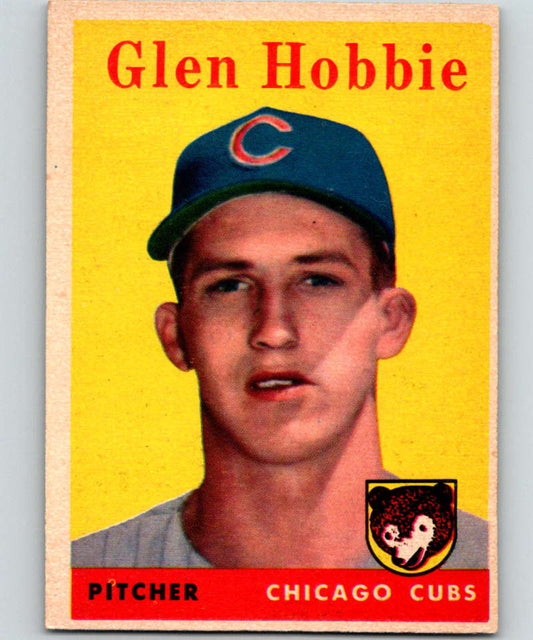 1958 Topps #467 Glen Hobbie RC Rookie Cubs Baseball 4020 Image 1