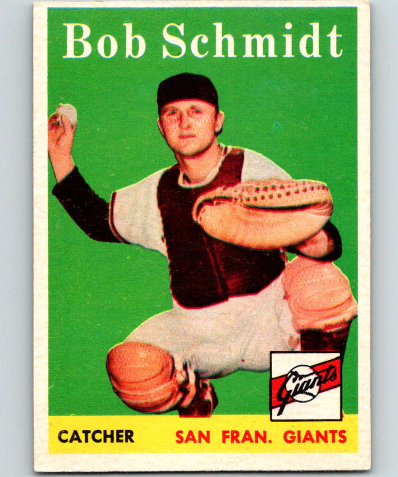 1958 Topps #468 Bob Schmidt RC Rookie Giants Baseball 4021 Image 1