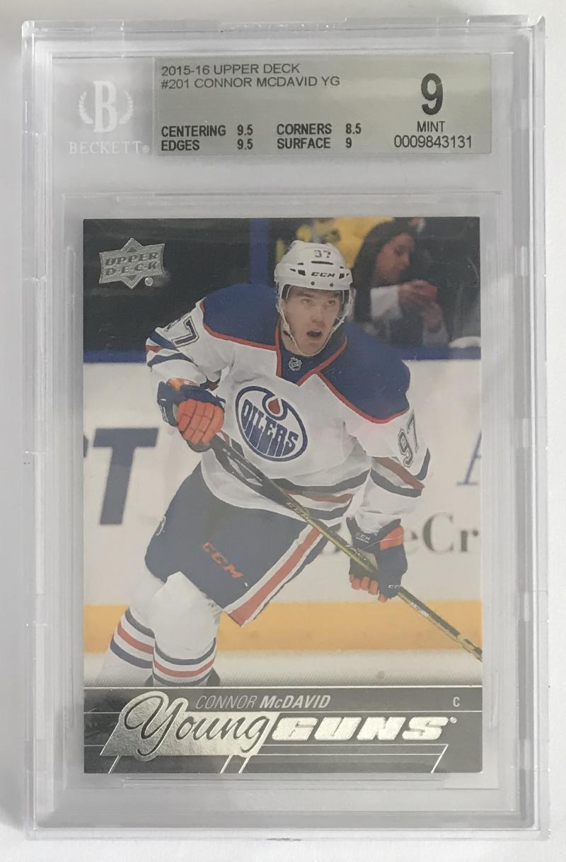 2015-16 Upper Deck CONNOR McDAVID Young Guns BGS 9 Rookie RC Mint -3131