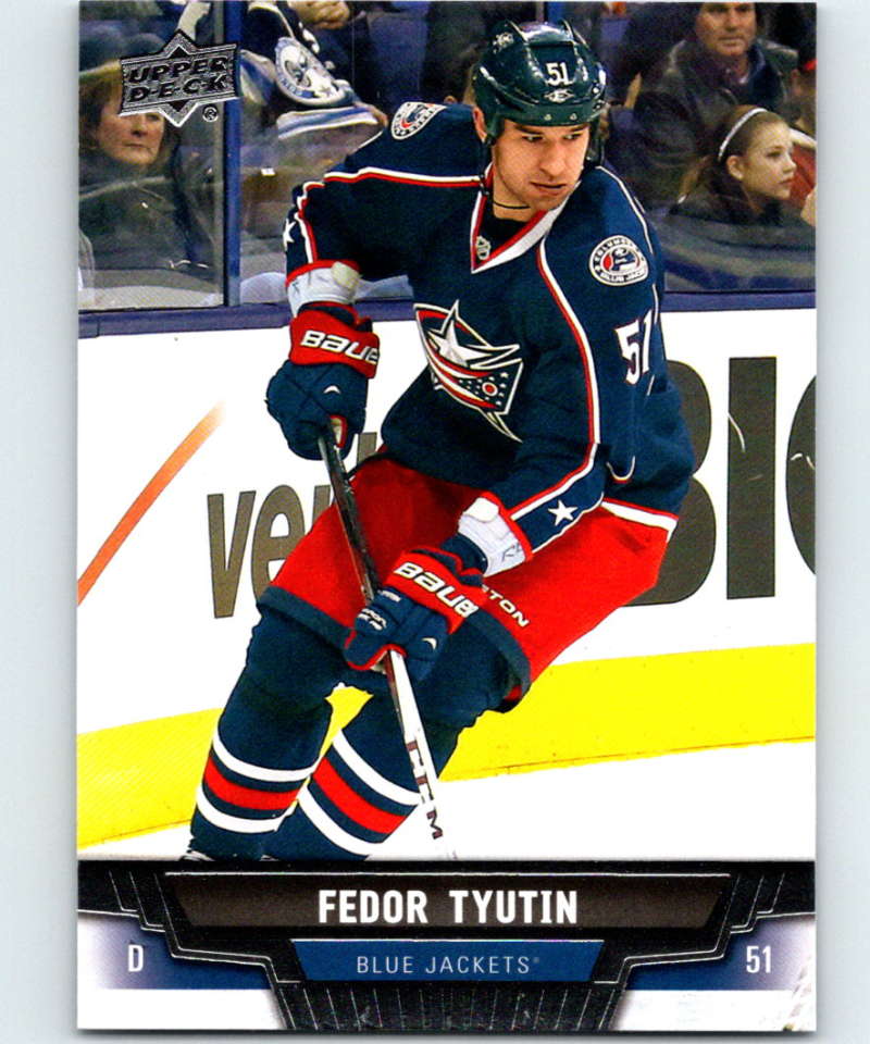 2013-14 Upper Deck #93 Fedor Tyutin Blue Jackets NHL Hockey Image 1