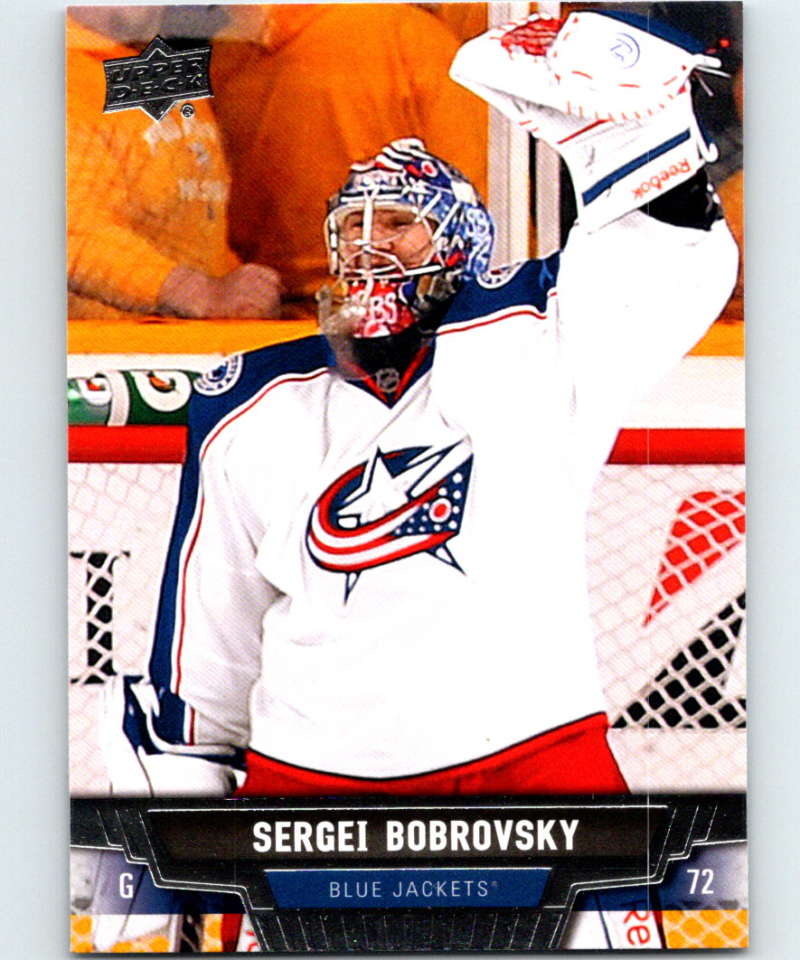 2013-14 Upper Deck #99 Sergei Bobrovsky Blue Jackets NHL Hockey Image 1