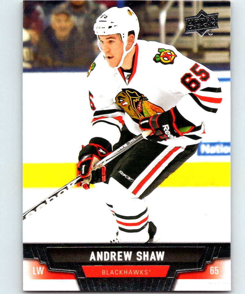 2013-14 Upper Deck #114 Andrew Shaw Blackhawks NHL Hockey Image 1