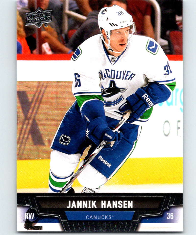 2013-14 Upper Deck #197 Jannik Hansen Canucks NHL Hockey Image 1
