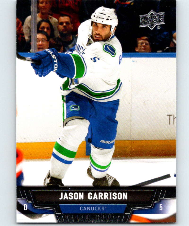 2013-14 Upper Deck #252 Jason Garrison Canucks NHL Hockey Image 1