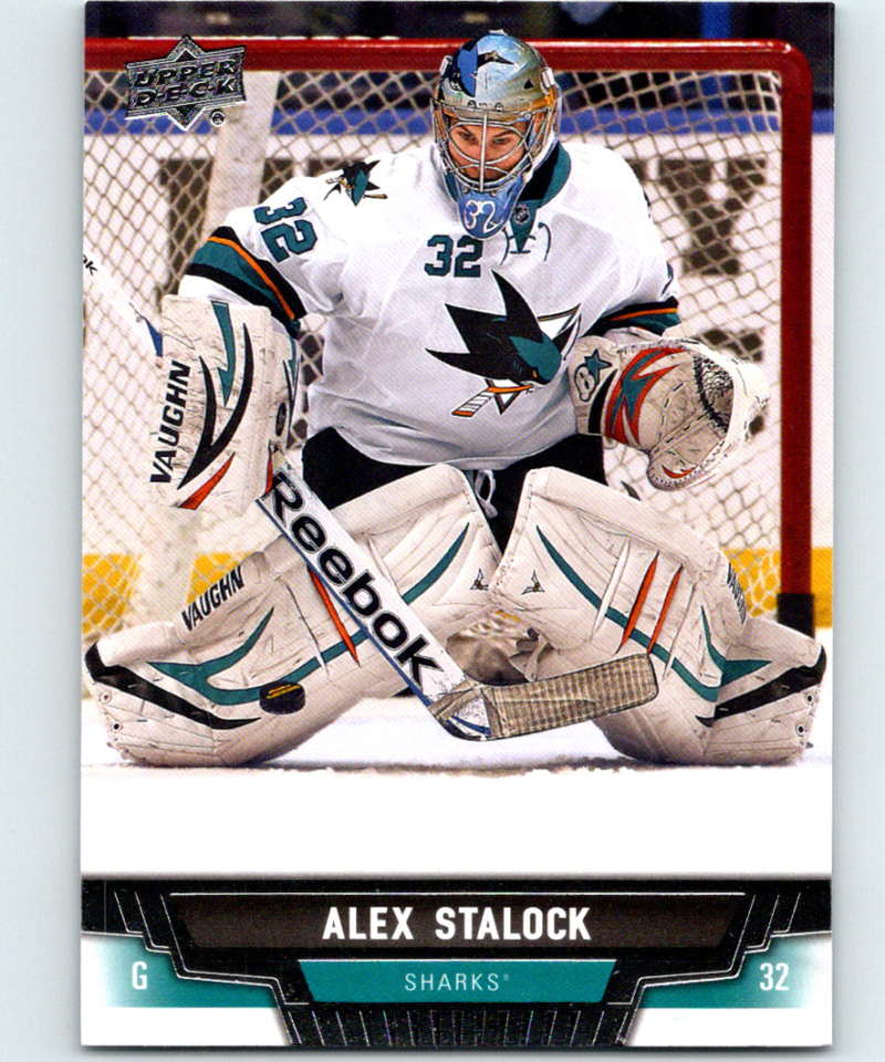 2013-14 Upper Deck #257 Alex Stalock Sharks NHL Hockey Image 1