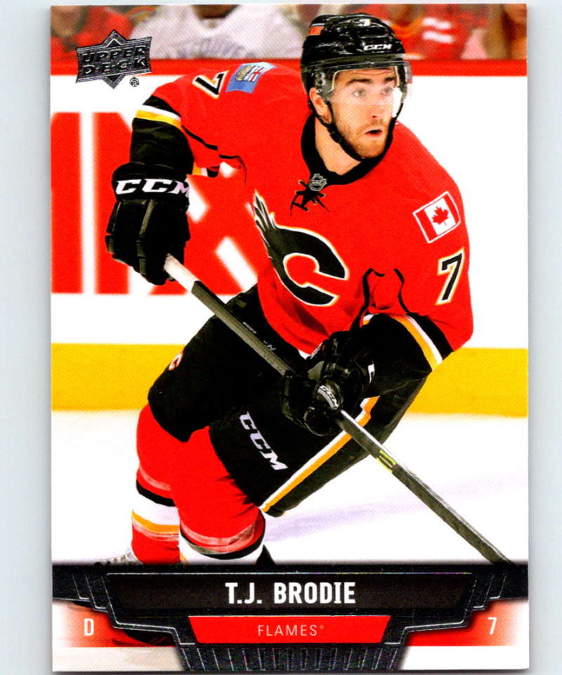 2013-14 Upper Deck #278 T.J. Brodie Flames NHL Hockey Image 1