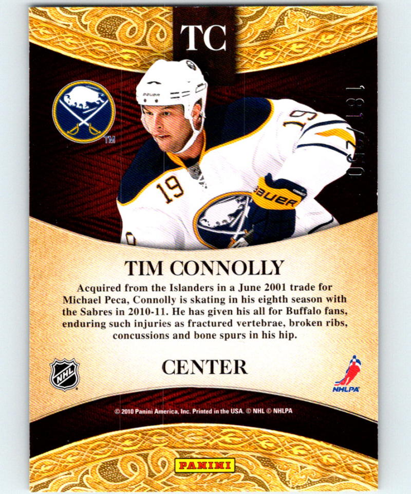 2010-11 Panini Crown Royale Loyalty #4 Tim Connolly Hockey NHL 181/250 04109 Image 2