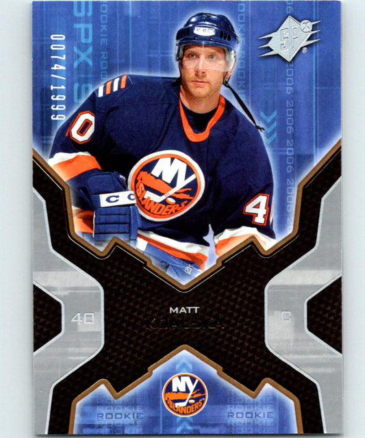 2006-07 SPx #198 Matt Koalska Hockey NHL RC Rookie 74/1999 04141 Image 1