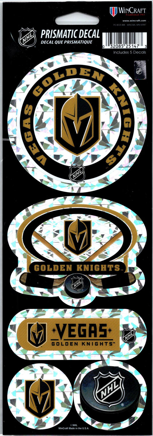 (HCW) Vegas Golden Knights Prismatic 4"x11" Shiny Decals Sticker Sheet