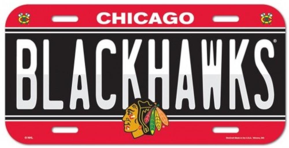 Chicago Blackhawks Durable Plastic Wincraft License Plate NHL 6"x12" Image 1