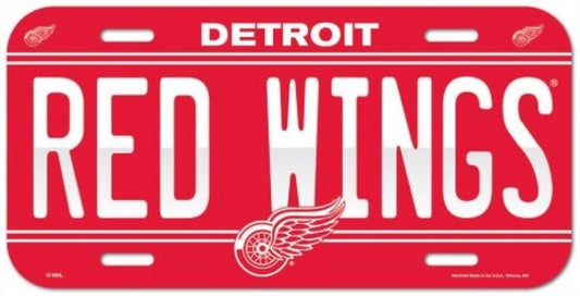 Detroit Red Wings Durable Plastic Wincraft License Plate NHL 6"x12" Image 1