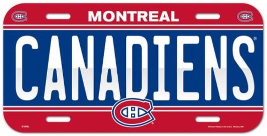 Montreal Canadiens Durable Plastic Wincraft License Plate NHL 6"x12"