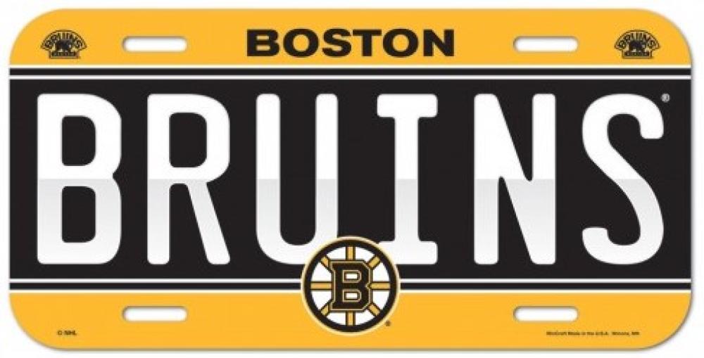 Boston Bruins Durable Plastic Wincraft License Plate NHL 6"x12" Image 1