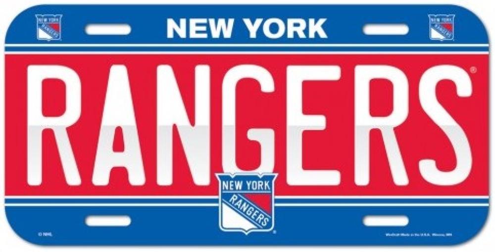 New York Rangers Durable Plastic Wincraft License Plate NHL 6"x12" Image 1