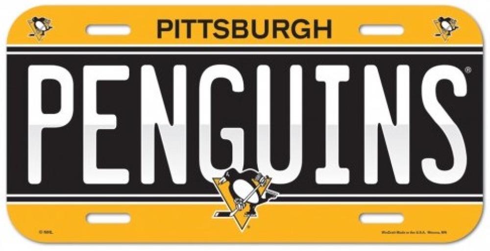 Pittsburgh Penguins Durable Plastic Wincraft License Plate NHL 6"x12" Image 1
