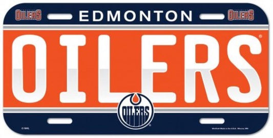 Edmonton Oilers Durable Plastic Wincraft License Plate NHL 6"x12" Image 1