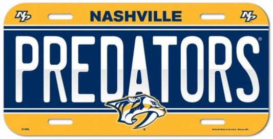 Nashville Predators Durable Plastic Wincraft License Plate NHL 6"x12" Image 1