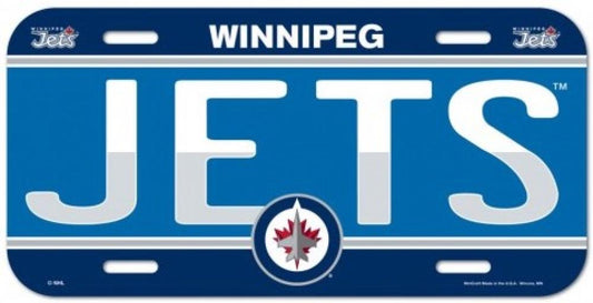 Winnipeg Jets Durable Plastic Wincraft License Plate NHL 6"x12" Image 1