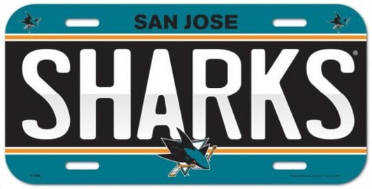 San Jose Sharks Durable Plastic Wincraft License Plate NHL 6"x12" Image 1
