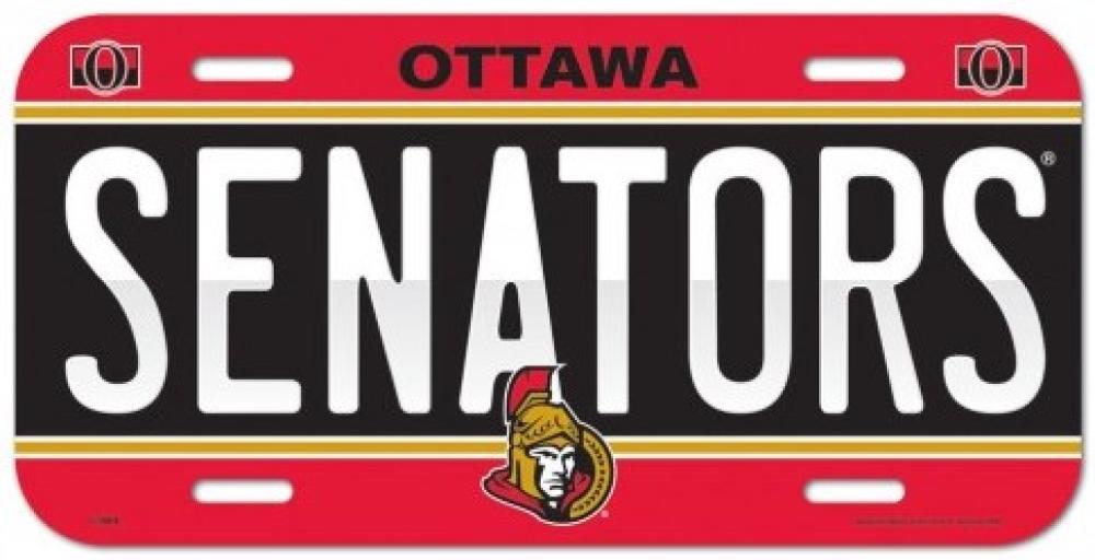 Ottawa Senators Durable Plastic Wincraft License Plate NHL 6"x12"