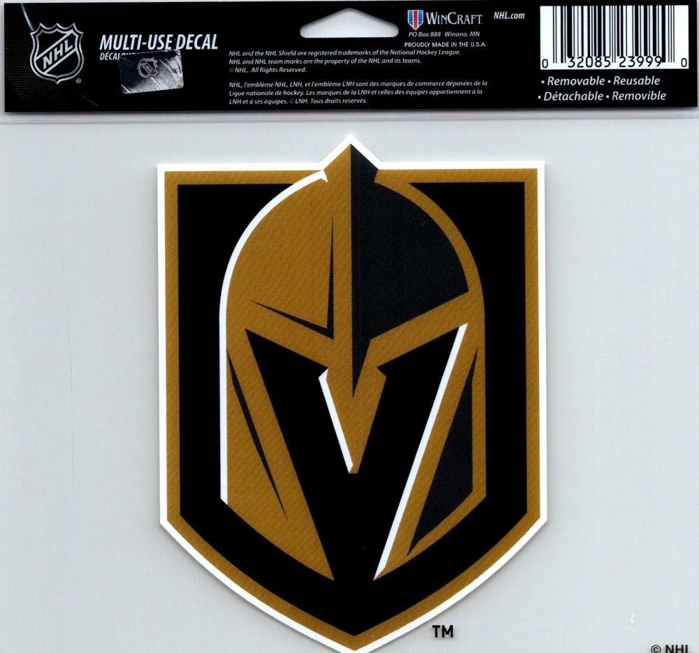 Vegas Golden Knights Multi-Use Decal Sticker 5"x6" Clear Back  Image 1