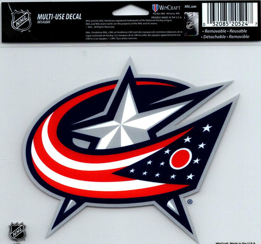Columbus Blue Jackets Multi-Use Decal Sticker 5"x6" Clear Back  Image 1