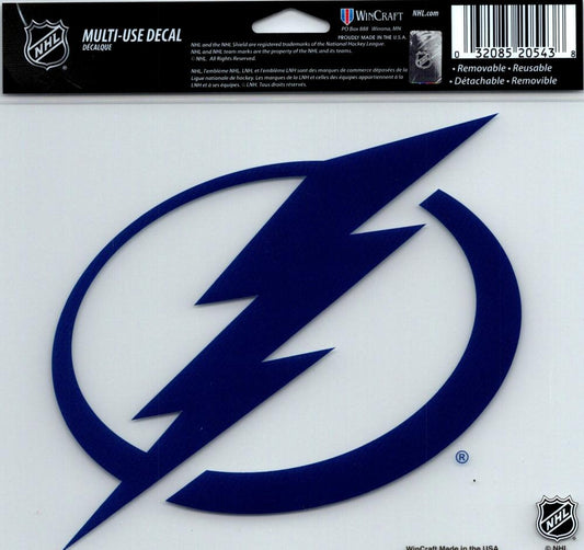 Tampa Bay Lightning Multi-Use Decal Sticker 5"x6" NHL Clear Back  Image 1