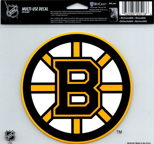 Boston Bruins Multi-Use Decal Sticker 5"x6"  Clear Back