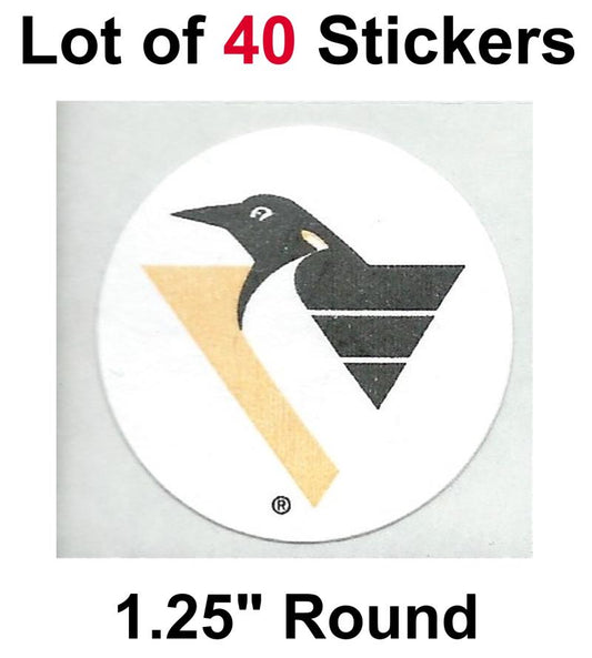 Pittsburgh Penguins Lot of 40 NHL Logo Stickers - 1.25" Round x 40 Image 1