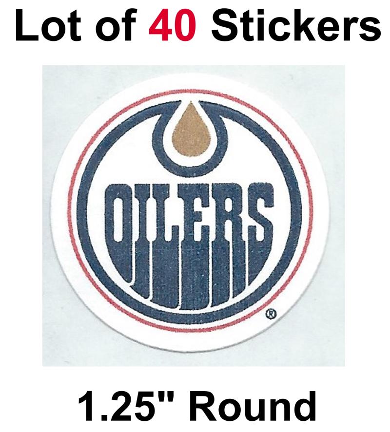 Edmonton Oilers Lot of 40 NHL Logo Stickers - 1.25" Round x 40 Image 1