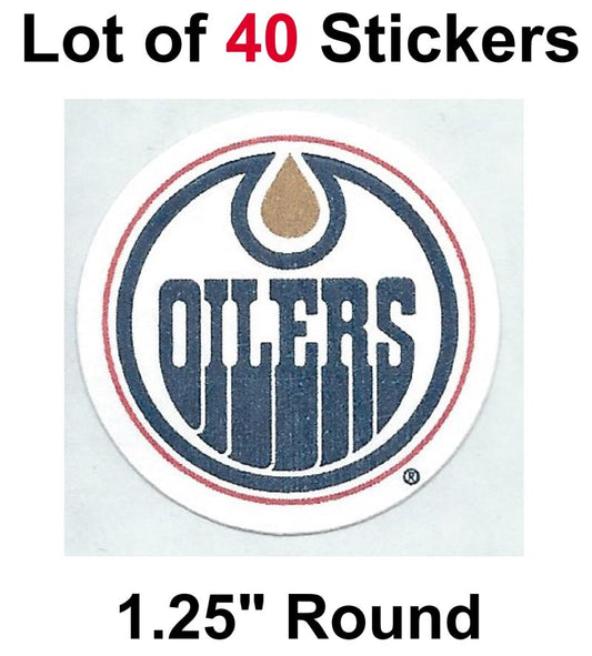Edmonton Oilers Lot of 40 NHL Logo Stickers - 1.25" Round x 40 Image 1