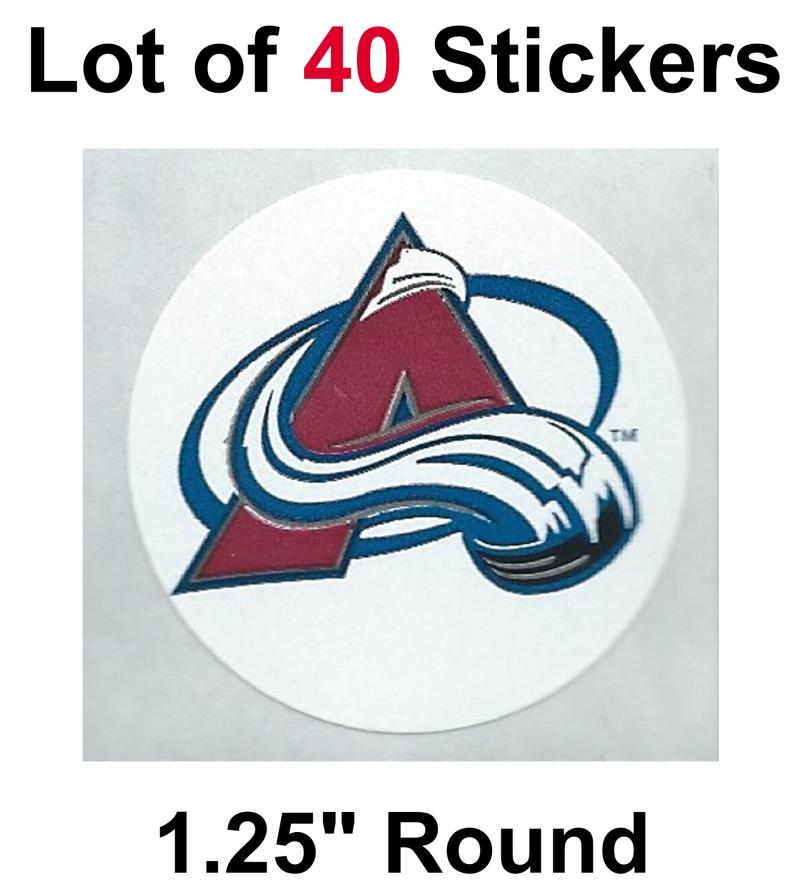 Colorado Avalanche Lot of 40 NHL Logo Stickers - 1.25" Round x 40 Image 1