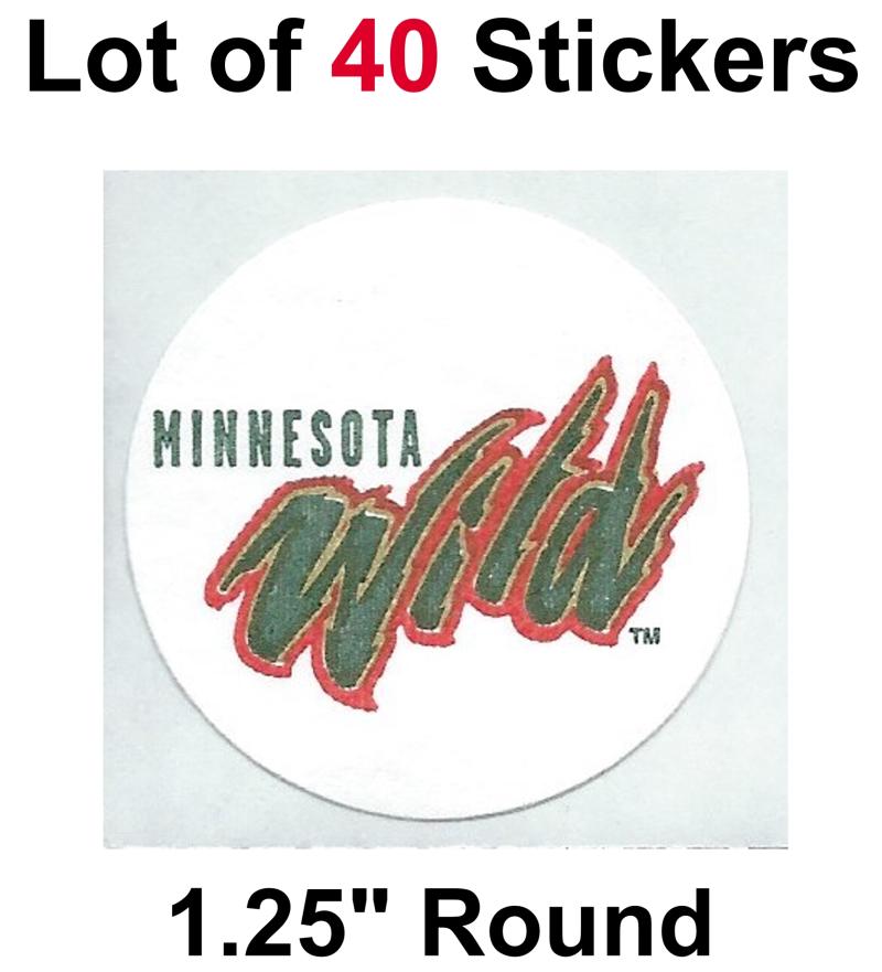 Minnesota Wild Lot of 40 NHL Logo Stickers - 1.25" Round x 40 Image 1