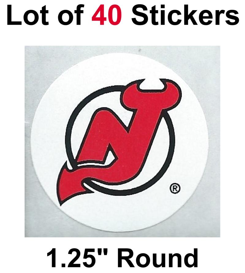 New Jersey Devils Lot of 40 NHL Logo Stickers - 1.25" Round x 40 Image 1