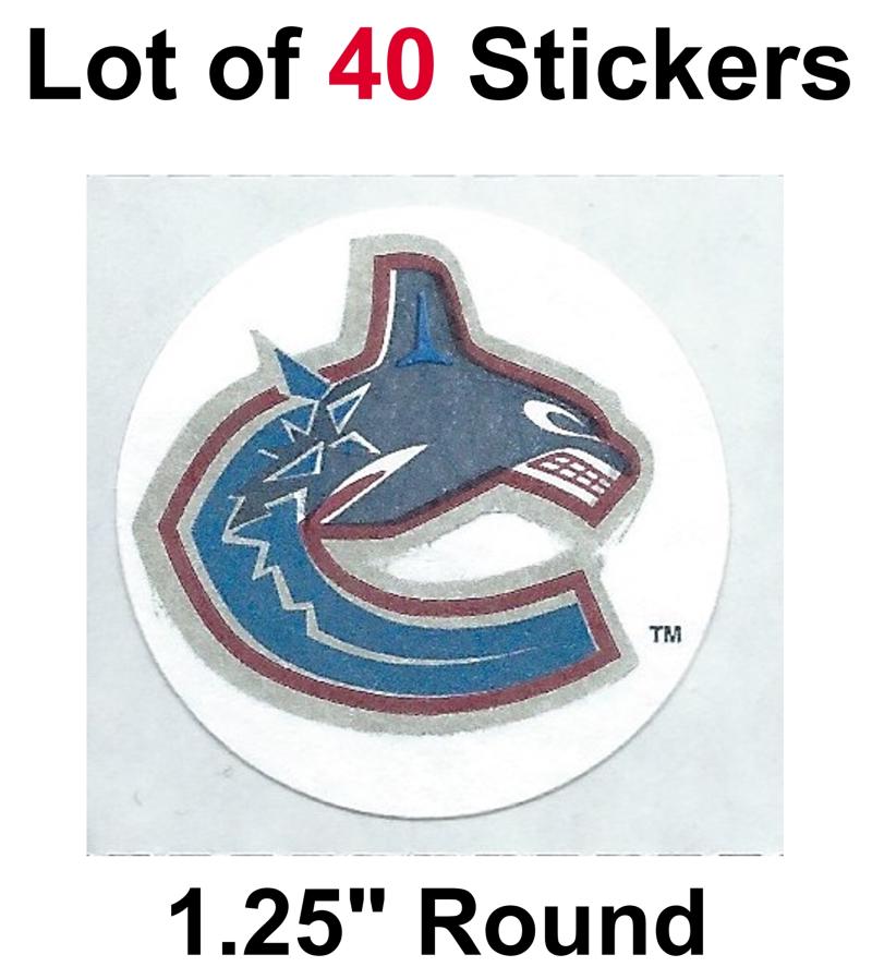 Vancouver Canucks Lot of 40 NHL Logo Stickers - 1.25" Round x 40 Image 1