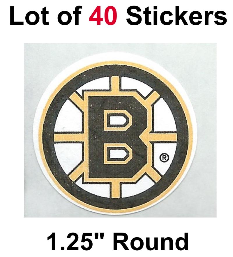 Boston Bruins Lot of 40  Logo Stickers - 1.25" Round x 40