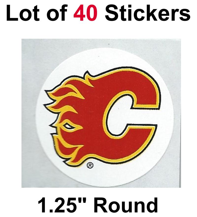 Calgary Flames Lot of 40 NHL Logo Stickers - 1.25" Round x 40 Image 1