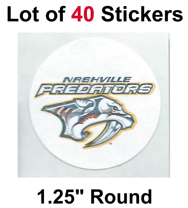 Nashville Predators Lot of 40 NHL Logo Stickers - 1.25" Round x 40 Image 1