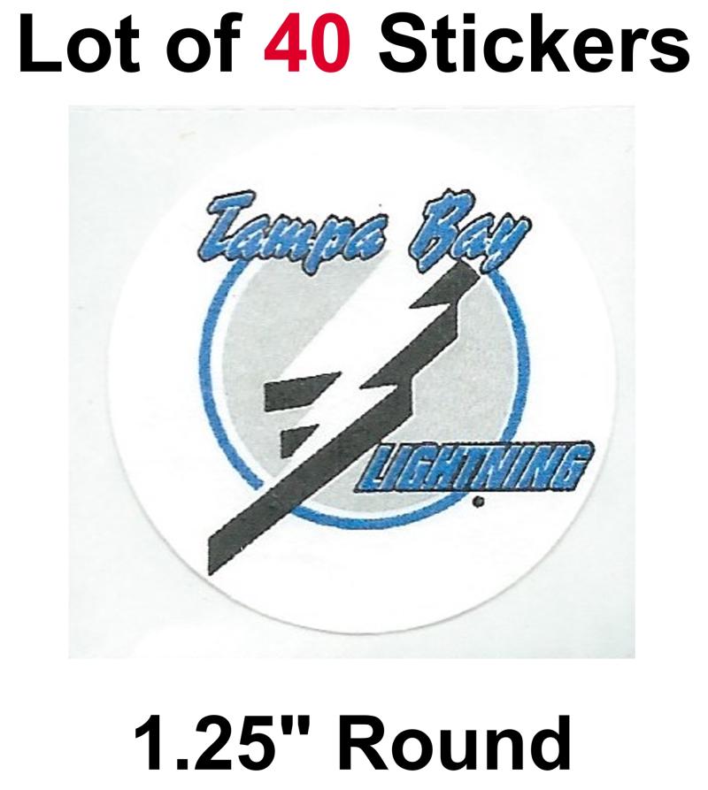 Tampa Bay Lightning Lot of 40 NHL Logo Stickers - 1.25" Round x 40 Image 1