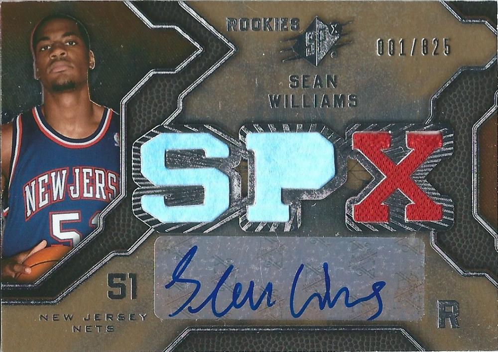 (HCW) 2007-08 UD SPX #137 Sean Williams RC Rookie Auto 1/825 Jersey 04220 Image 1