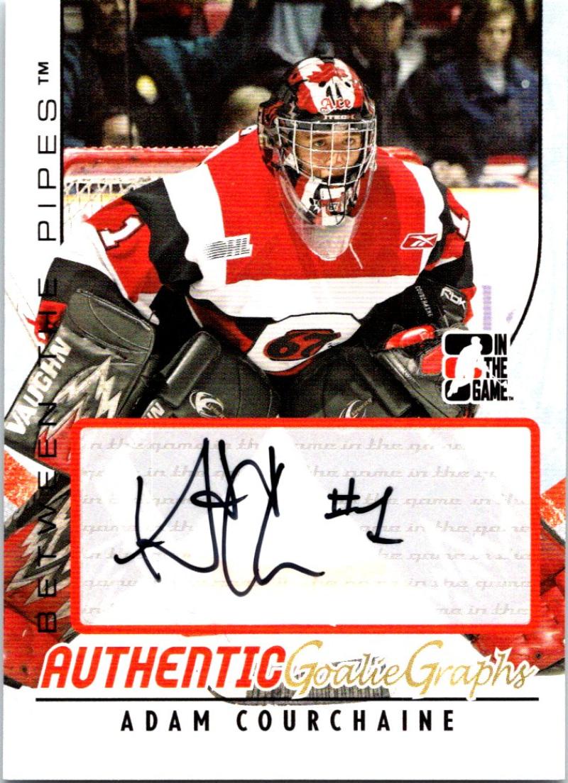 2007-08 In The Game Between The Pipes Autographs Adam Courchaine Auto 04222 Image 1