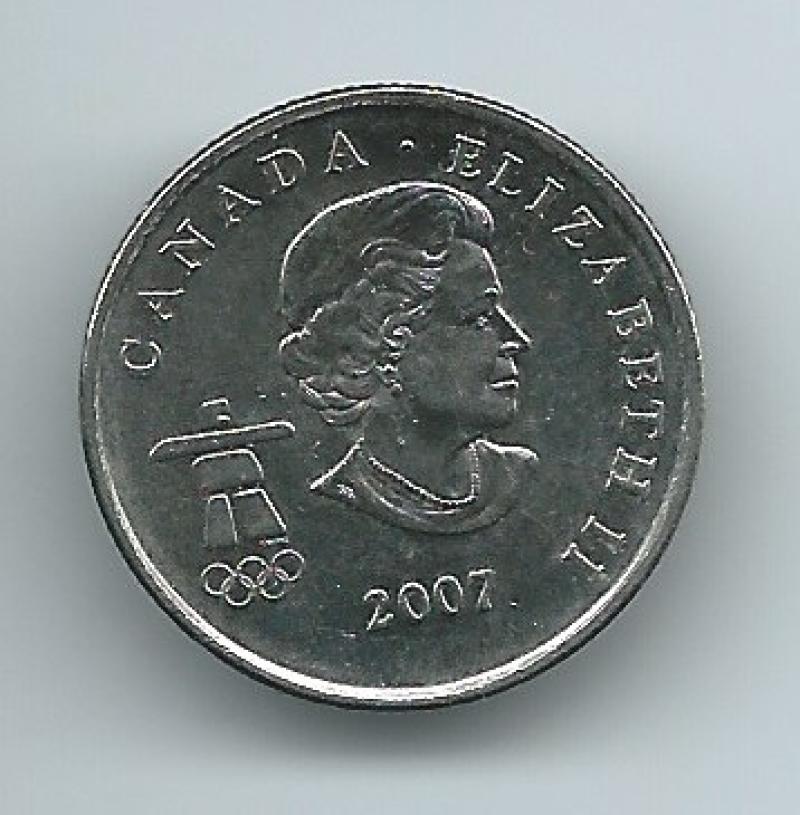 (HCW) 2007 Canadian 25 Cent Quarter Coin Canada - Winter Olympics Hockey *8026