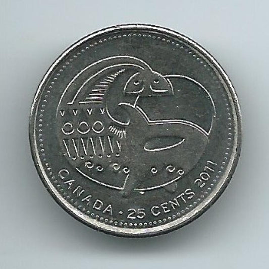 (HCW) 2011 Canadian 25 Cent Quarter Coin Canada - Orca Whale *8028