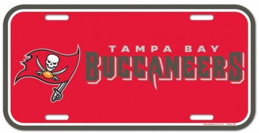 Tampa Bay Buccaneers Durable Plastic Wincraft License Plate NFL 6"x12"