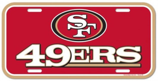 San Francisco 49ers Durable Plastic Wincraft License Plate NFL 6"x12" Image 1